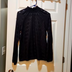 Black sheer long sleeve top